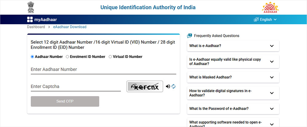 Downloading Updated Aadhaar Card