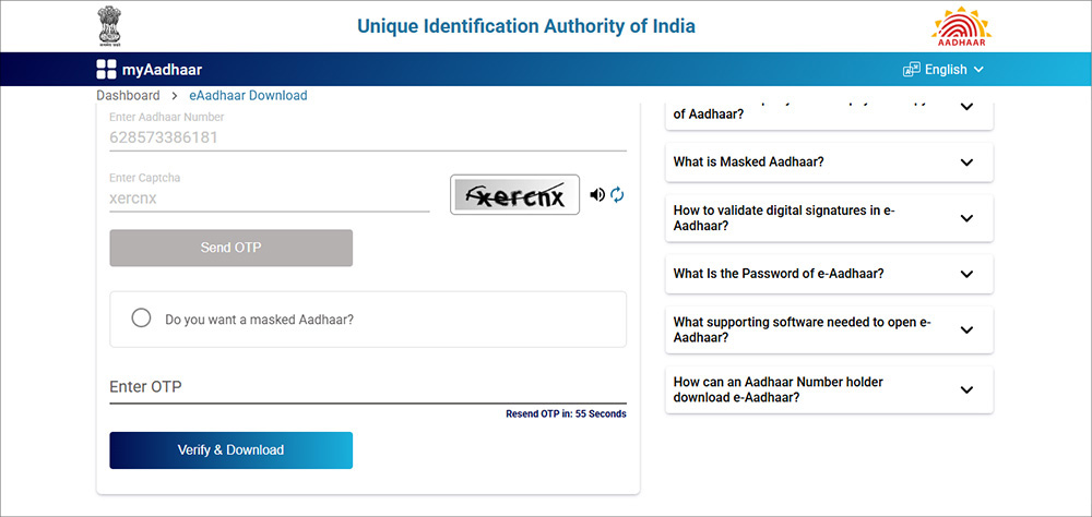 Downloading Updated Aadhaar Card